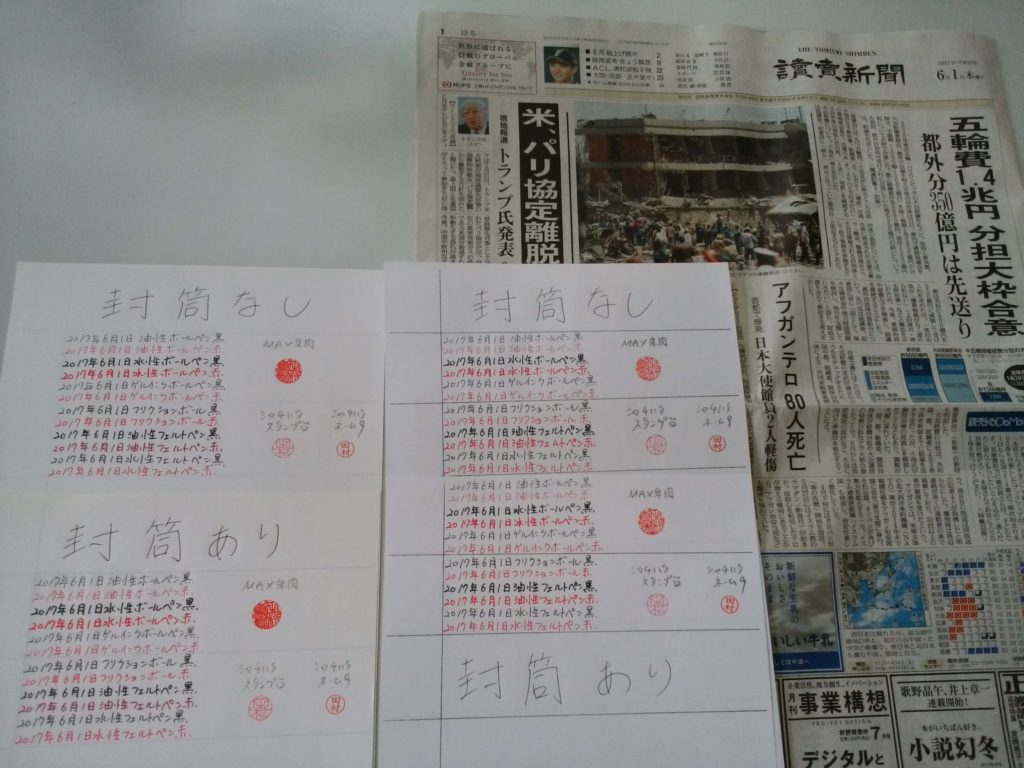 筆跡鑑定の研究用試料の作成2017年6月1日