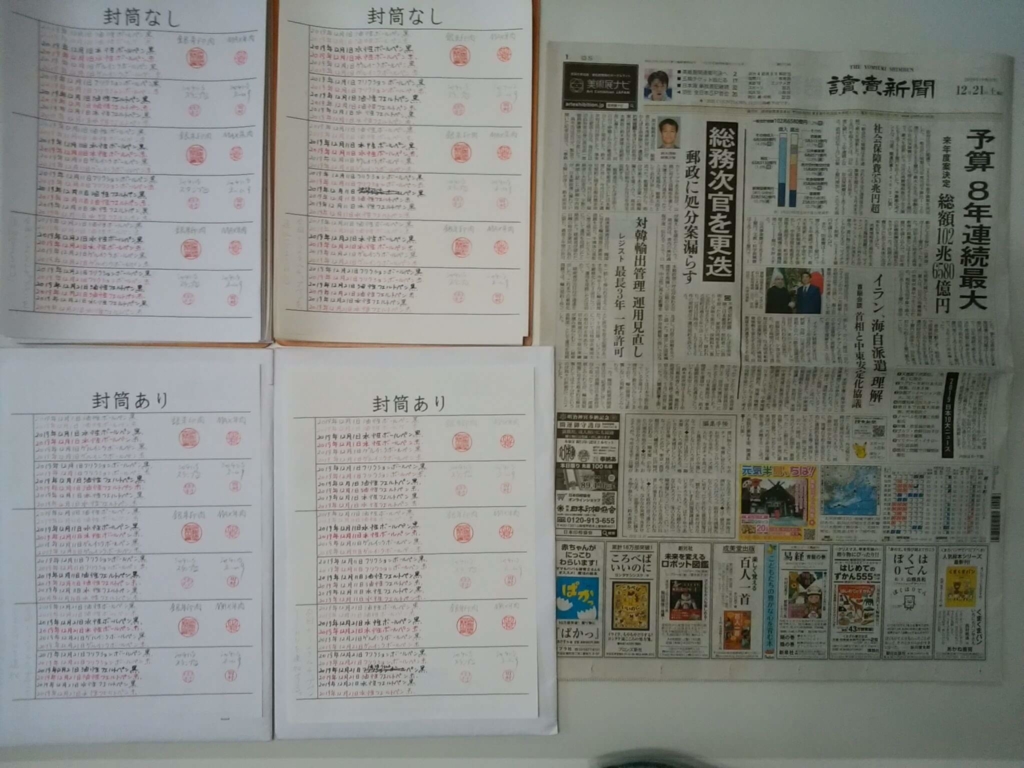 筆跡鑑定の研究用試料の作成 2019年12月21日
