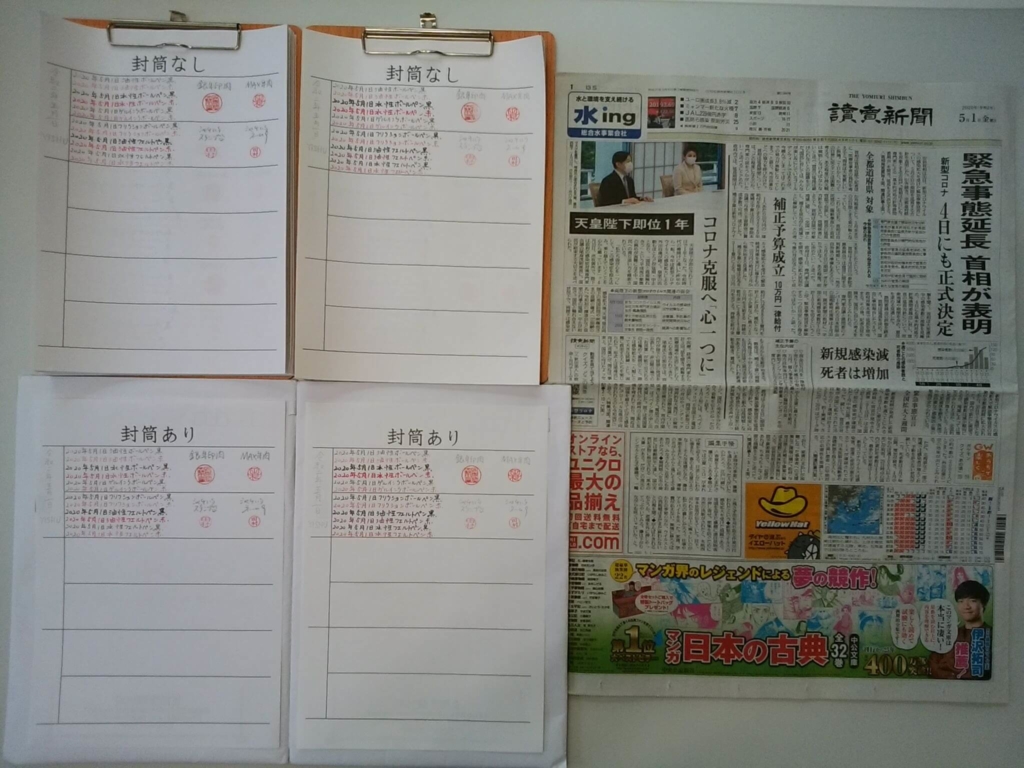 筆跡鑑定・印章鑑定の研究用試料の作成:2020年5月1日