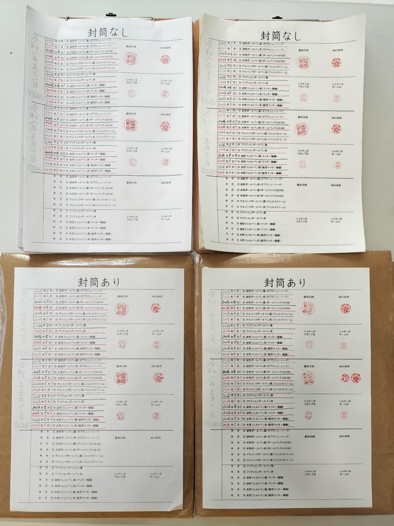 筆跡鑑定と印章鑑定の研究用試料の作成：2026年5月11日